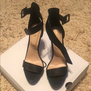 ALDO platform open toe heels